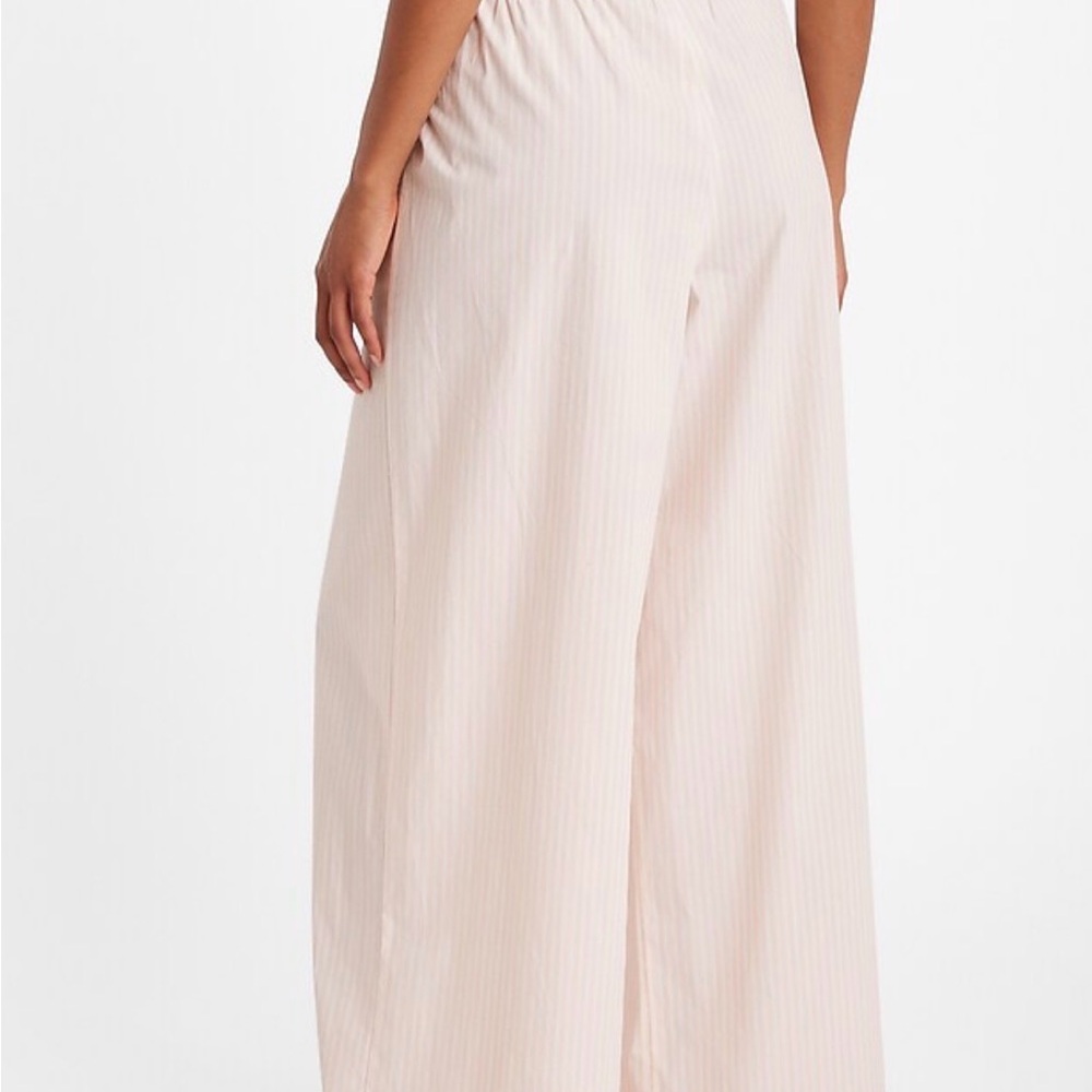Express High Waisted Poplin Striped Pull On Wide Leg Pant | Size Small - Picture 4 of 13